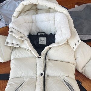 SAM Ivory Puffer Coat with Hood